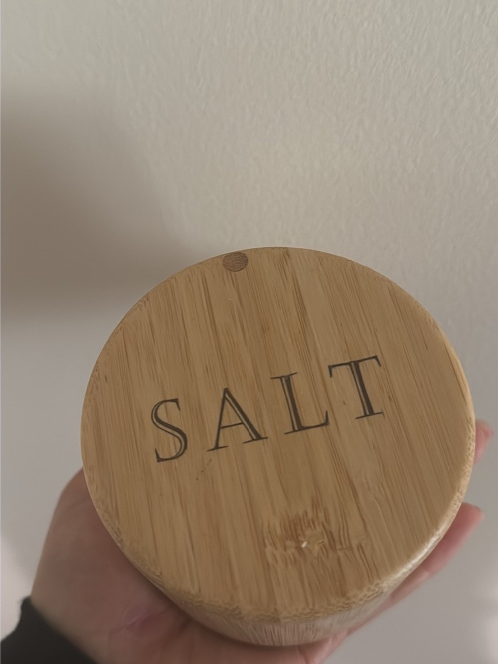 Wooden Salt Jar with 'SALT' Lid